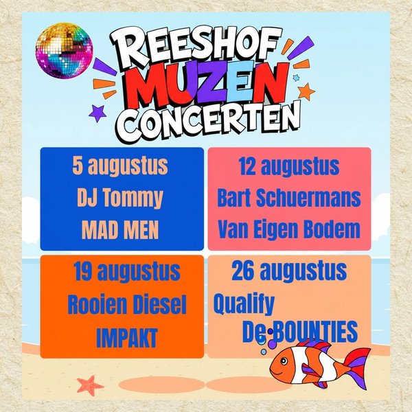 reeshof muzen lineup